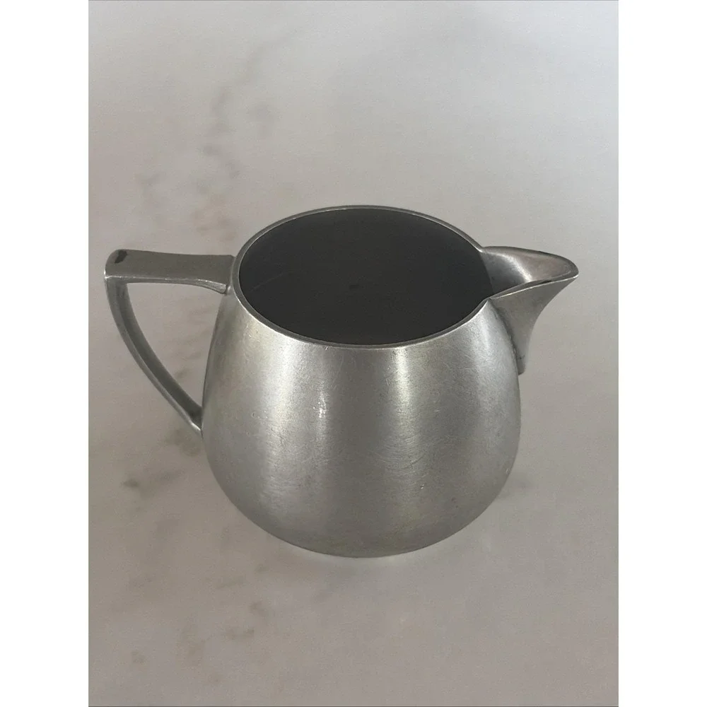 VTG 1940s R. H. Macy & Co. Solid Pewter Creamer &‎ Sugar Bowl Signed Farmhouse